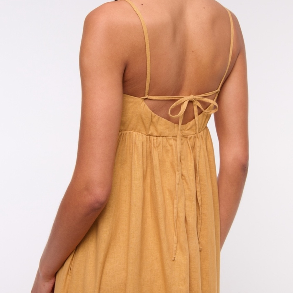 Abercrombie Yellow Tie-Back Babydoll Maxi Dress - Picture 6 of 8